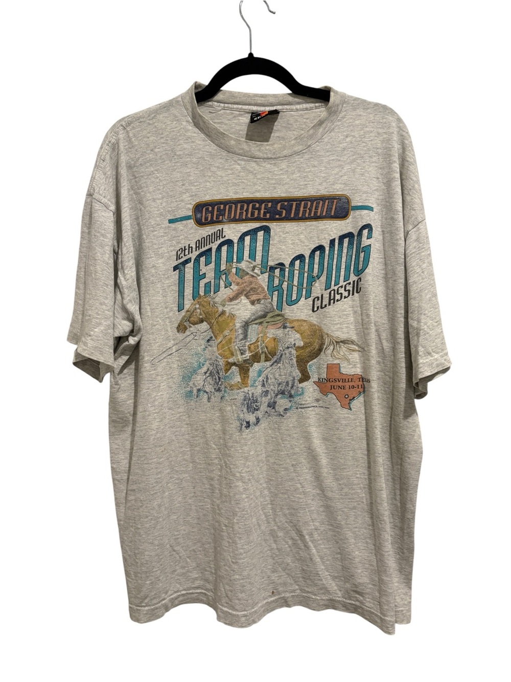 Team Roping Classic Graphic Tee - Gray George Strait